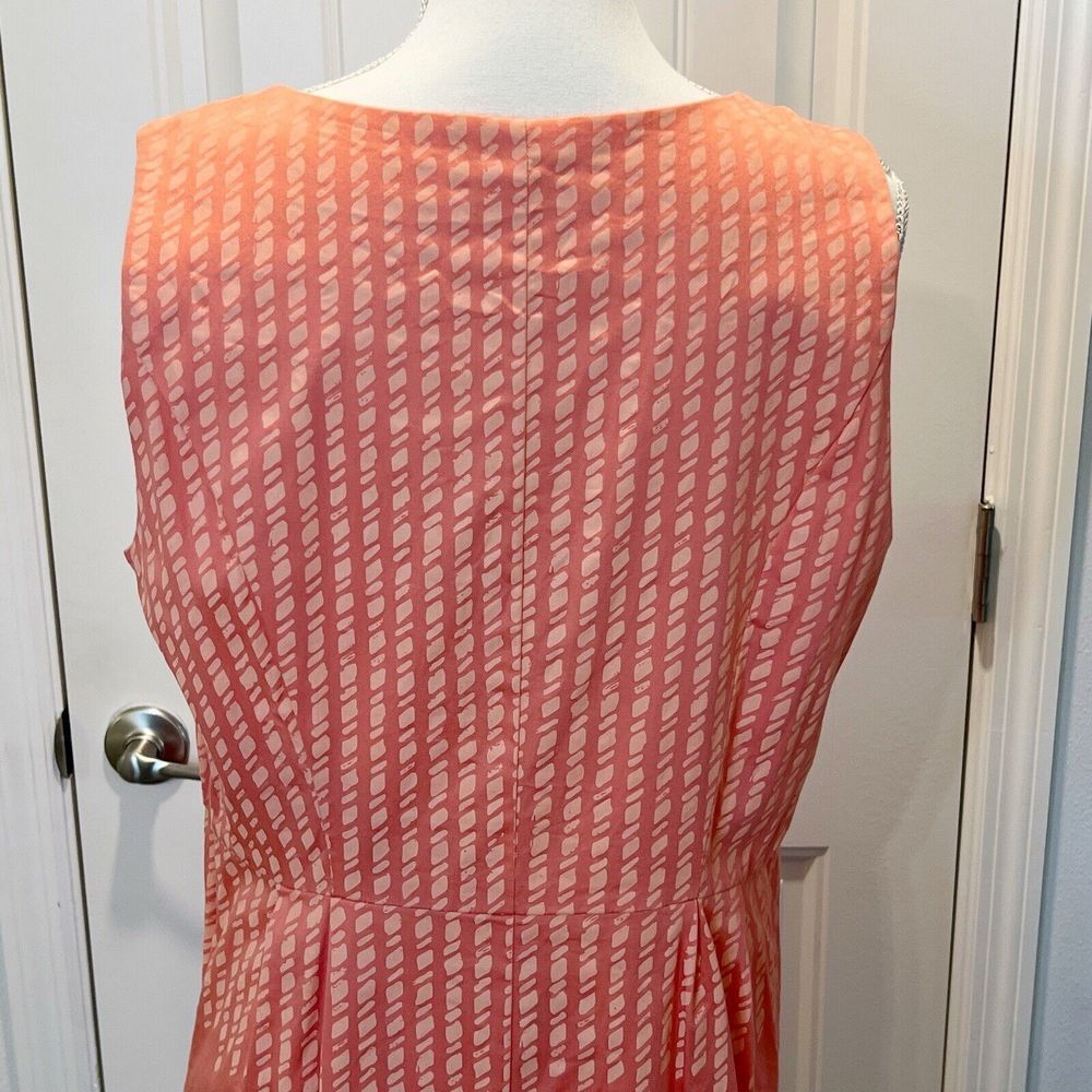 Isaac Mizrahi Live Sleeveless Women's Dress Orange Lined Midi Size 14 - Picture 6 of 14